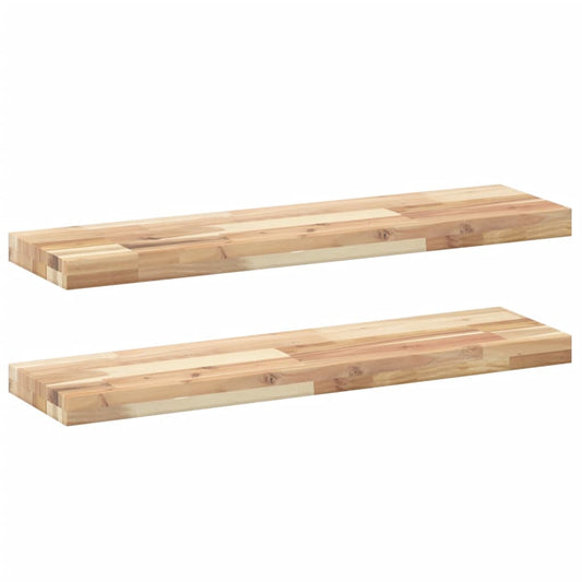 vidaXL Floating Shelves 2 pcs 80x20x4 cm Untreated Solid Wood Acacia
