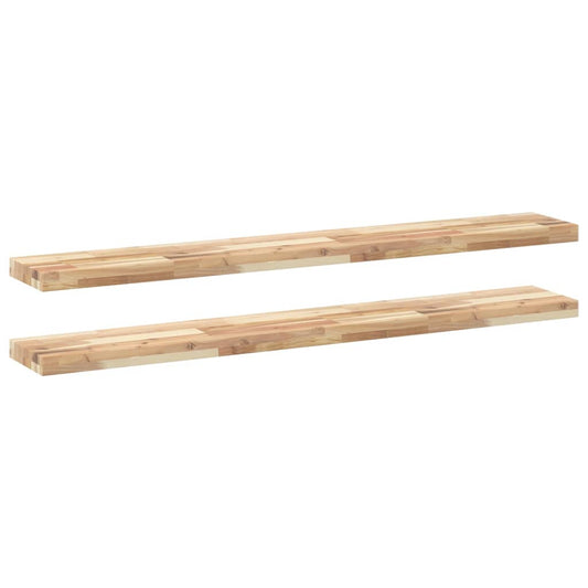 vidaXL Floating Shelves 2 pcs 120x20x4 cm Untreated Solid Wood Acacia