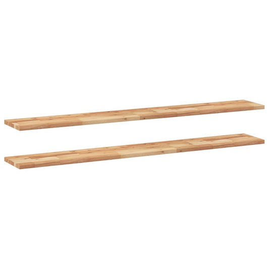 vidaXL Floating Shelves 2 pcs 120x20x2 cm Oil Finished Solid Wood Acacia