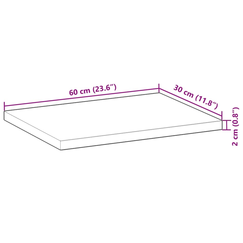 vidaXL Floating Shelf 60x30x2 cm Oil Finished Solid Wood Acacia