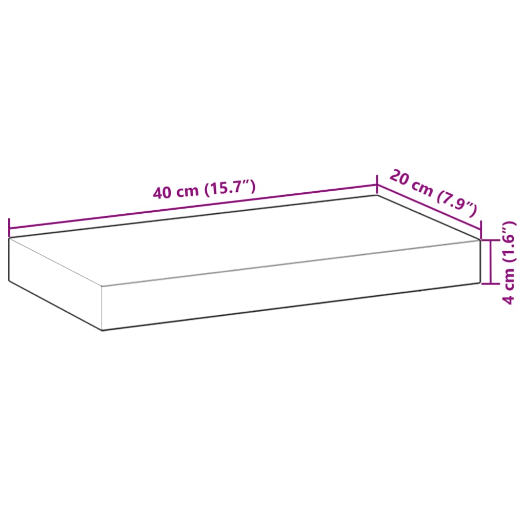 vidaXL Floating Shelves 2 pcs 40x20x4cm Oil Finished Solid Wood Acacia