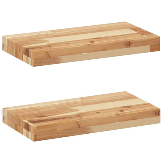 vidaXL Floating Shelves 2 pcs 60x20x4cm Oil Finished Solid Wood Acacia