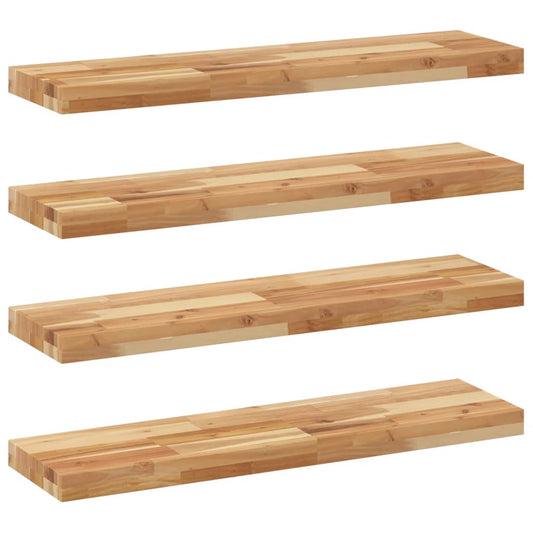 vidaXL Floating Shelves 4 pcs 80x20x4 cm Oil Finished Solid Wood Acacia