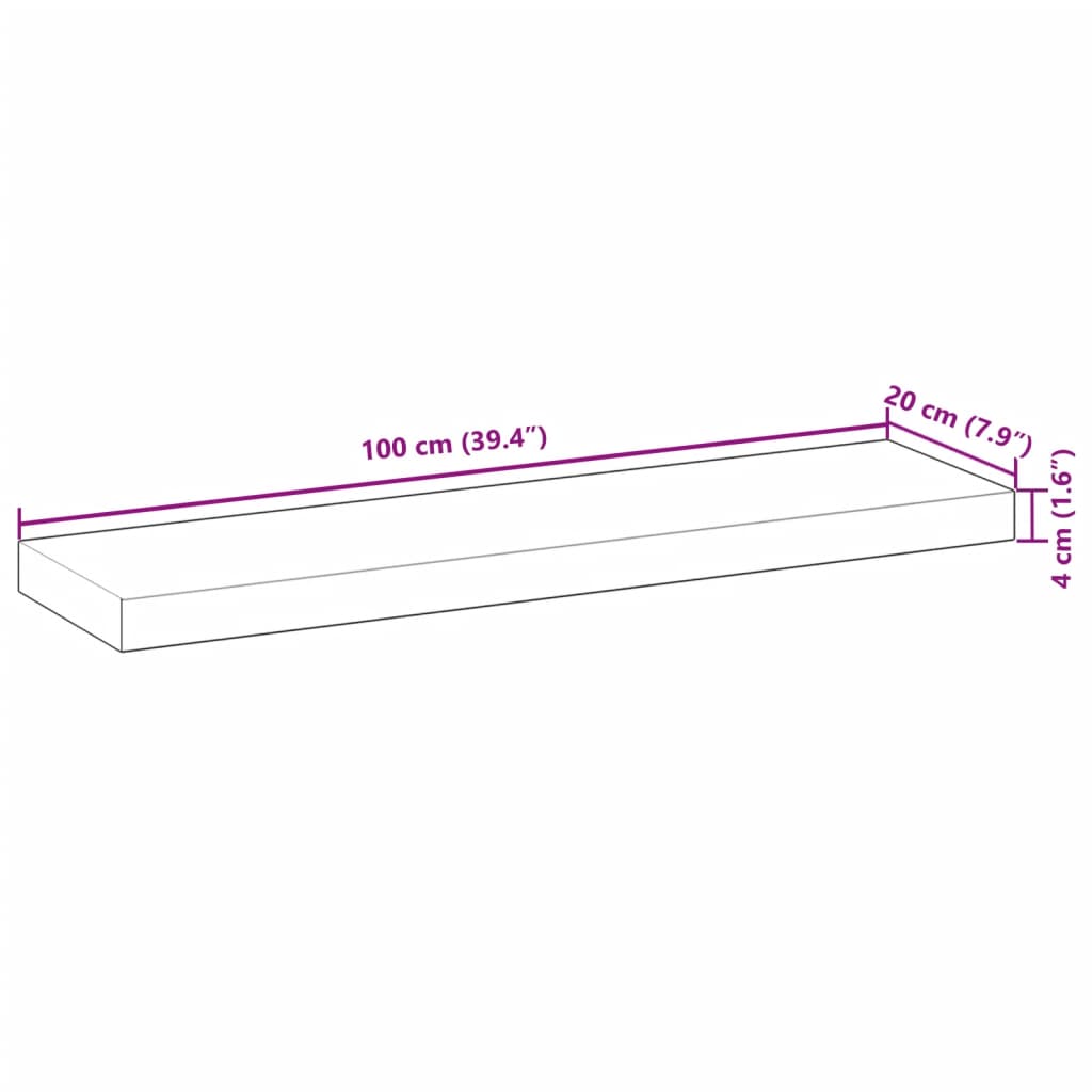 vidaXL Floating Shelves 4 pcs 100x20x4 cm Oil Finished