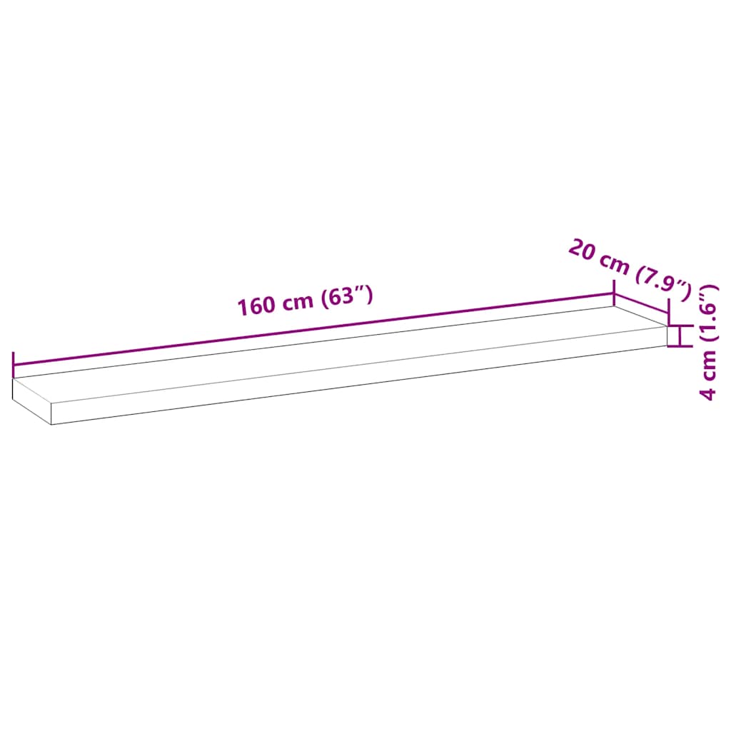 vidaXL Floating Shelves 4 pcs 160x20x4 cm Oil Finished