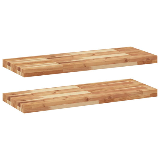 vidaXL Floating Shelves 2 pcs 100x30x4 cm Oil Finished