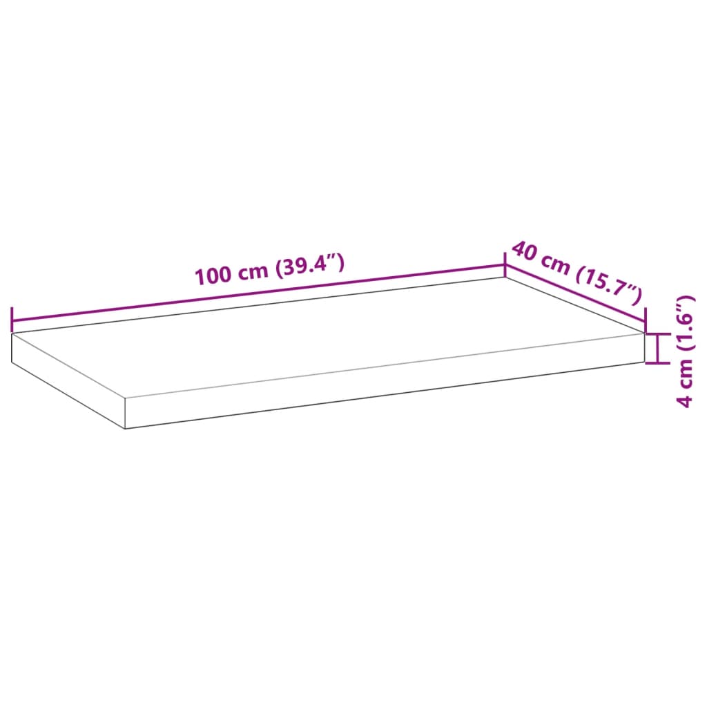 vidaXL Floating Shelf 100x40x4 cm Oil Finished Solid Wood Acacia