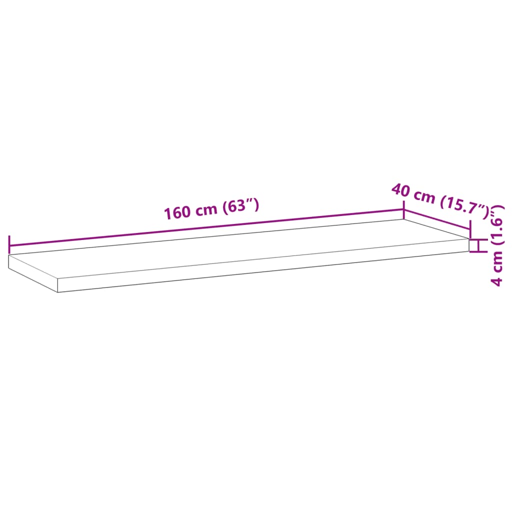 vidaXL Floating Shelves 2 pcs 160x40x4 cm Oil Finished Solid Wood Acacia