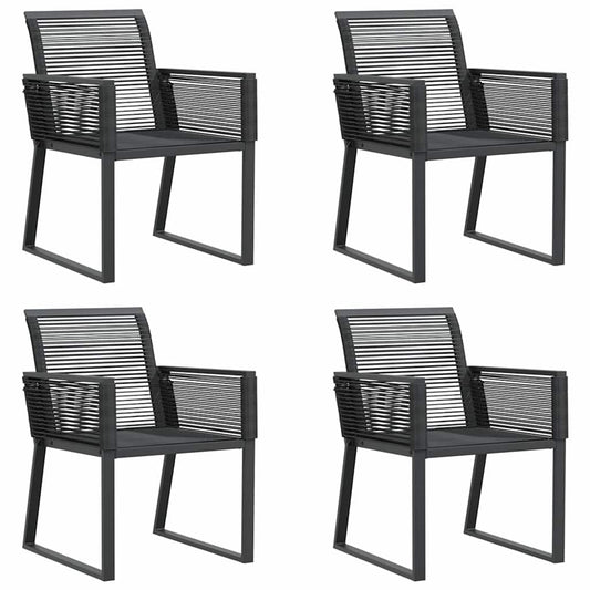 vidaXL Garden Chairs 4 pcs Black Poly Rattan