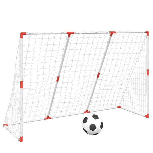 vidaXL Kids'Football Goal with Balls 2-in-1 White 184x64x124 cm