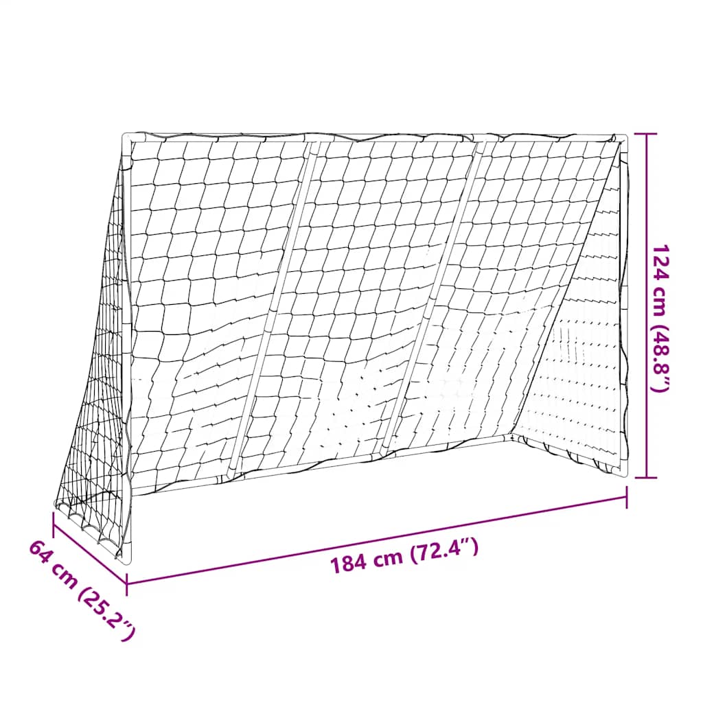 vidaXL Kids'Football Goal with Balls 2-in-1 White 184x64x124 cm