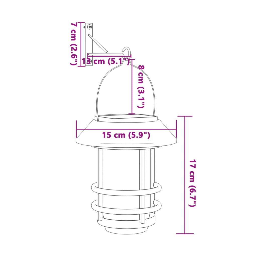 vidaXL Solar Outdoor Wall Lanterns 4 pcs Warm White Flickering Flame