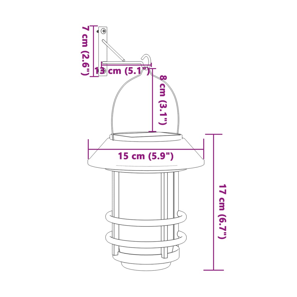 vidaXL Solar Outdoor Wall Lanterns 4 pcs White