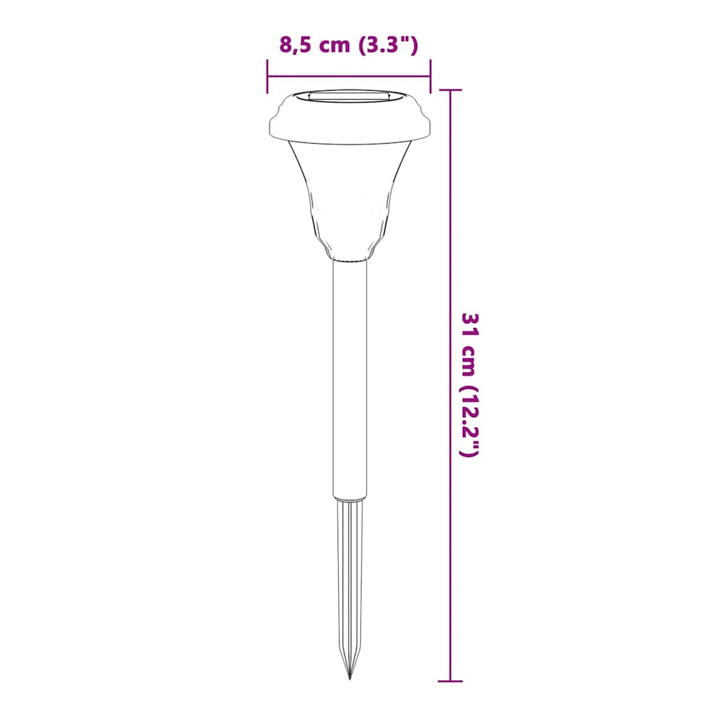 vidaXL Solar Pathway Lights with Ground Spikes 12 pcs White