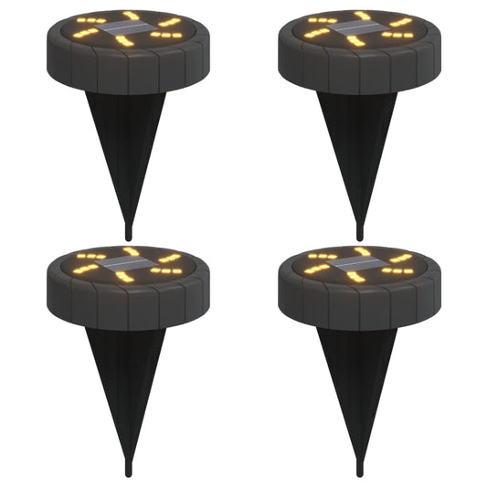 vidaXL Solar Ground Lights with Ground Spikes Outdoor 4 pcs Warm White