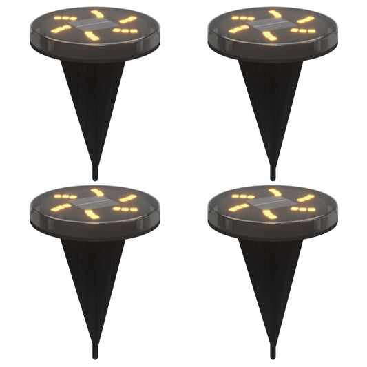 vidaXL Solar Ground Lights with Ground Spikes Outdoor 4 pcs Warm White