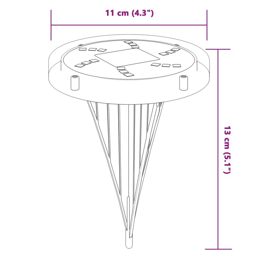 vidaXL Solar Ground Lights with Ground Spikes Outdoor 4 pcs Warm White