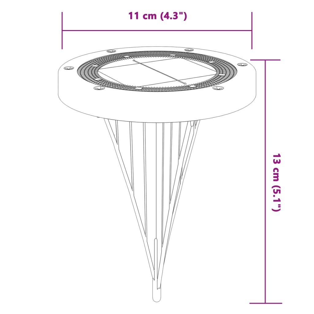 vidaXL Solar Ground Lights with Ground Spikes Outdoor 12 pcs Warm White
