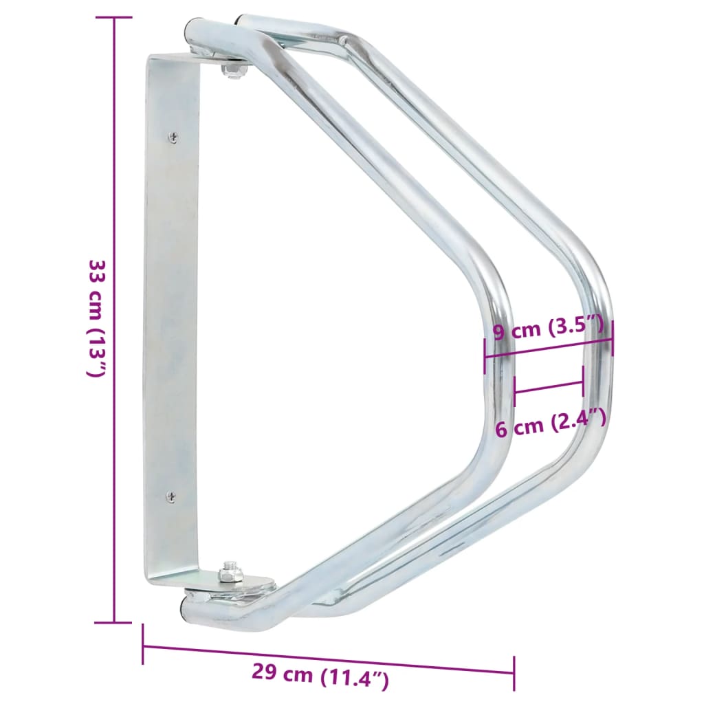 vidaXL Bicycle Stand Wall Mounted 2 pcs Galvanised Steel