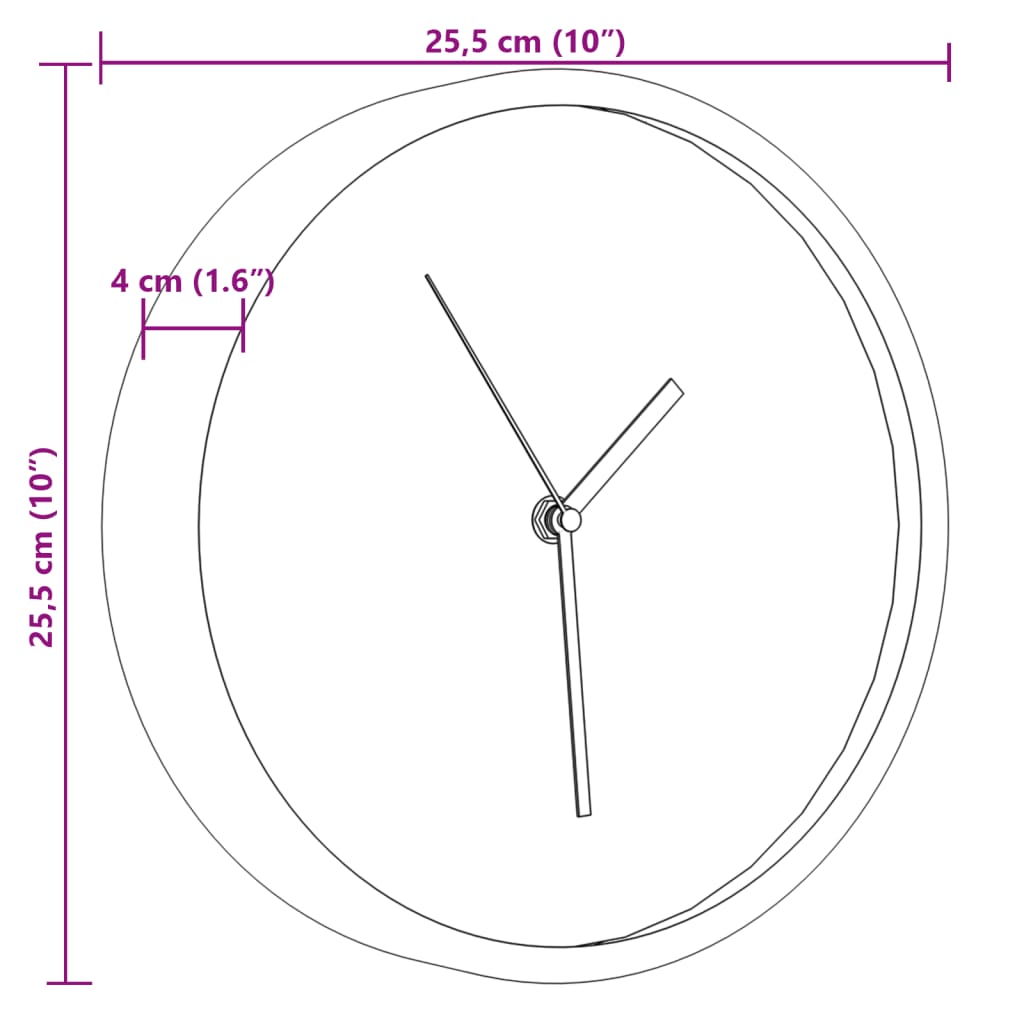vidaXL Wall Clock Pink Ø25,5 cm Polystyrene and Glass