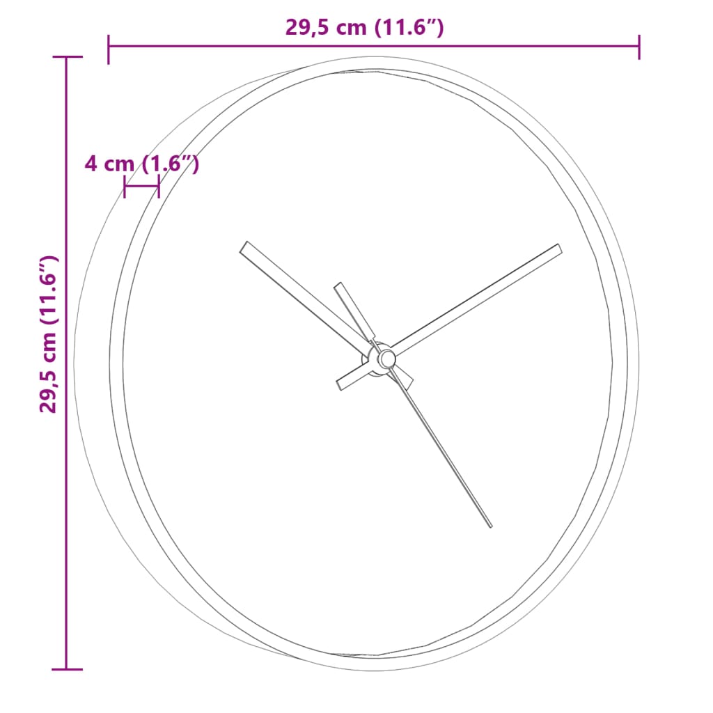 vidaXL Wall Clock Gold and Blue Ø29,5 cm Polystyrene and Glass