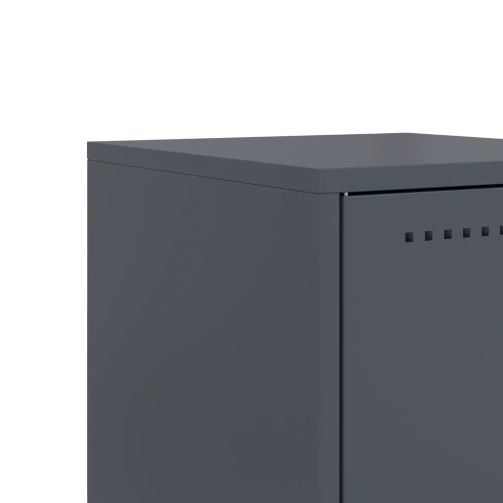 vidaXL Bedside Cabinets 2 pcs Anthracite 36x39x60,5 cm Steel
