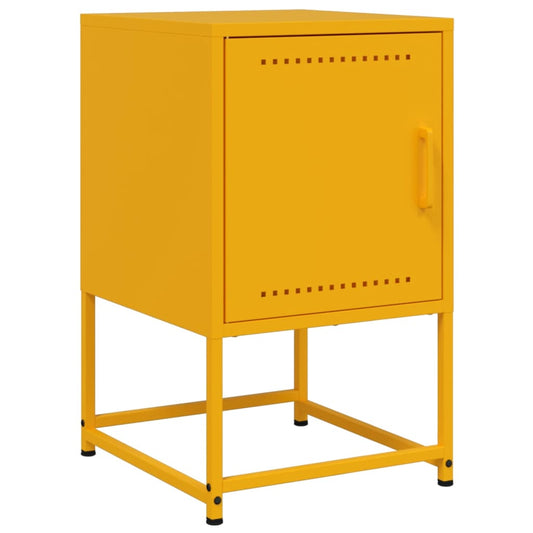 vidaXL Bedside Cabinet | Mustard Yellow | Steel | Medium | Bedside Cabinet