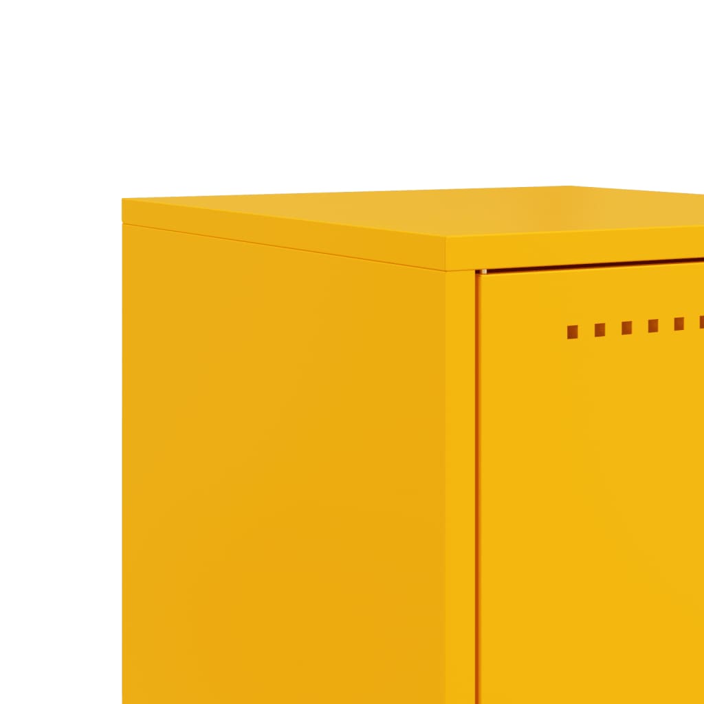 vidaXL Bedside Cabinets 2 pcs Mustard Yellow 36x39x60,5 cm Steel