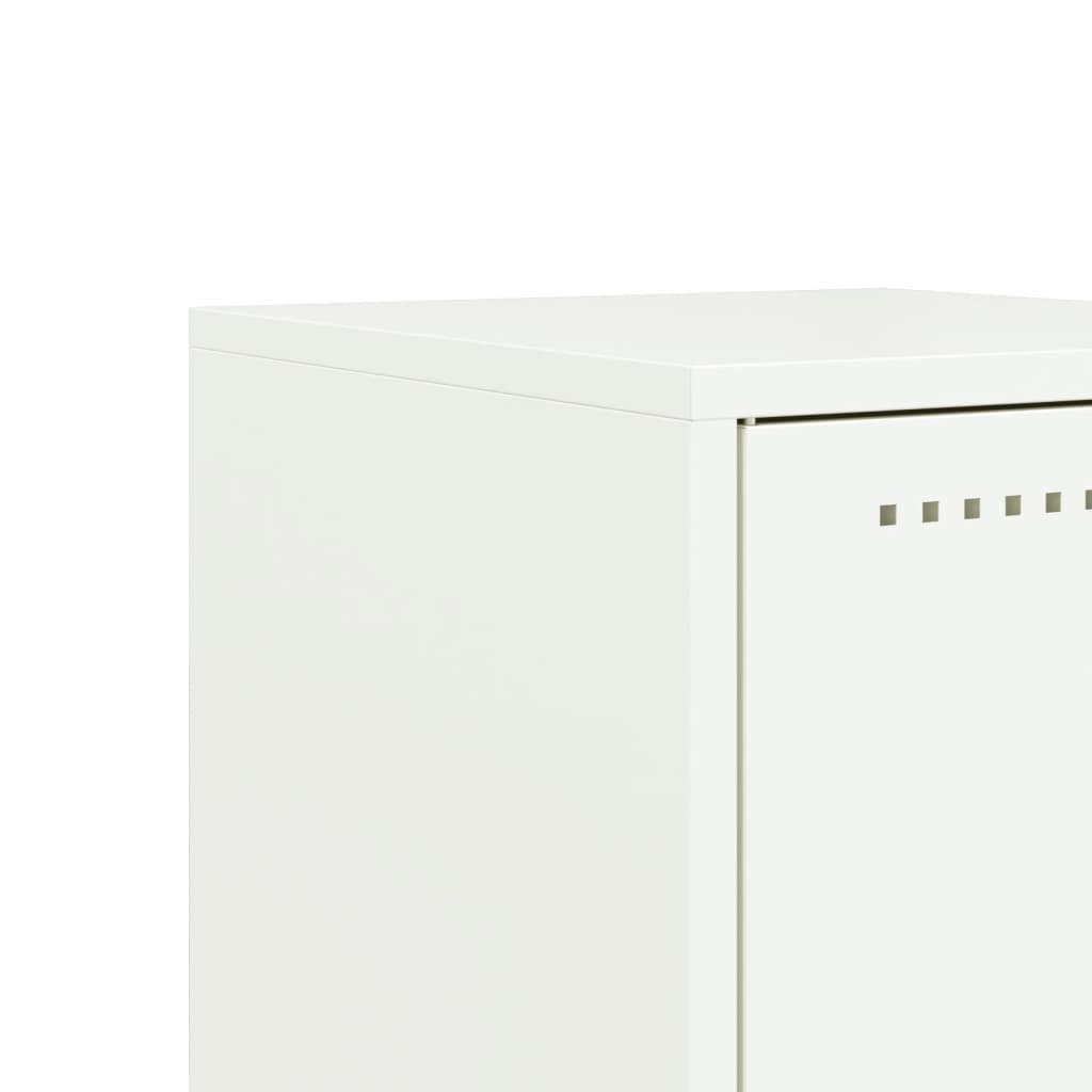 vidaXL Bedside Cabinets 2 pcs White 36x39x60,5 cm Steel