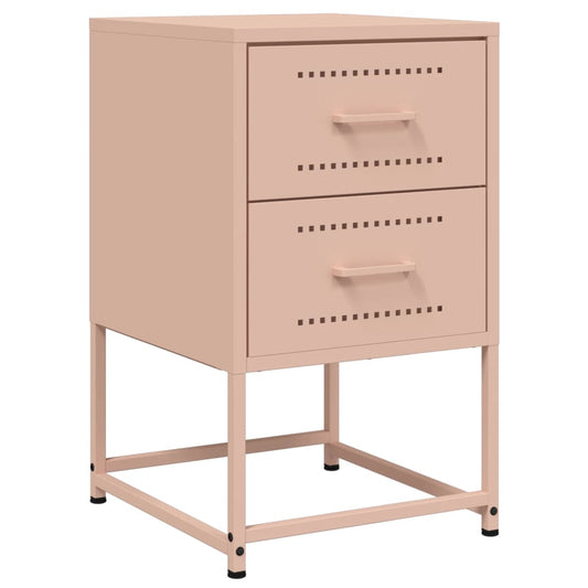 vidaXL Bedside Cabinet Pink 36x39x60,5 cm Steel
