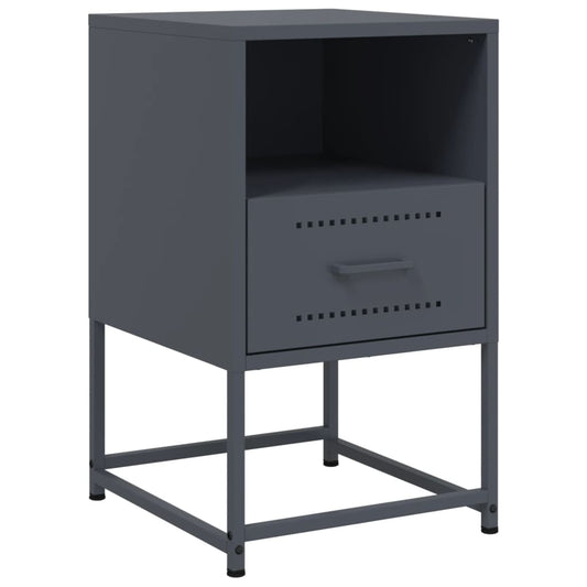 vidaXL Bedside Cabinet Anthracite 36x39x60,5 cm Steel