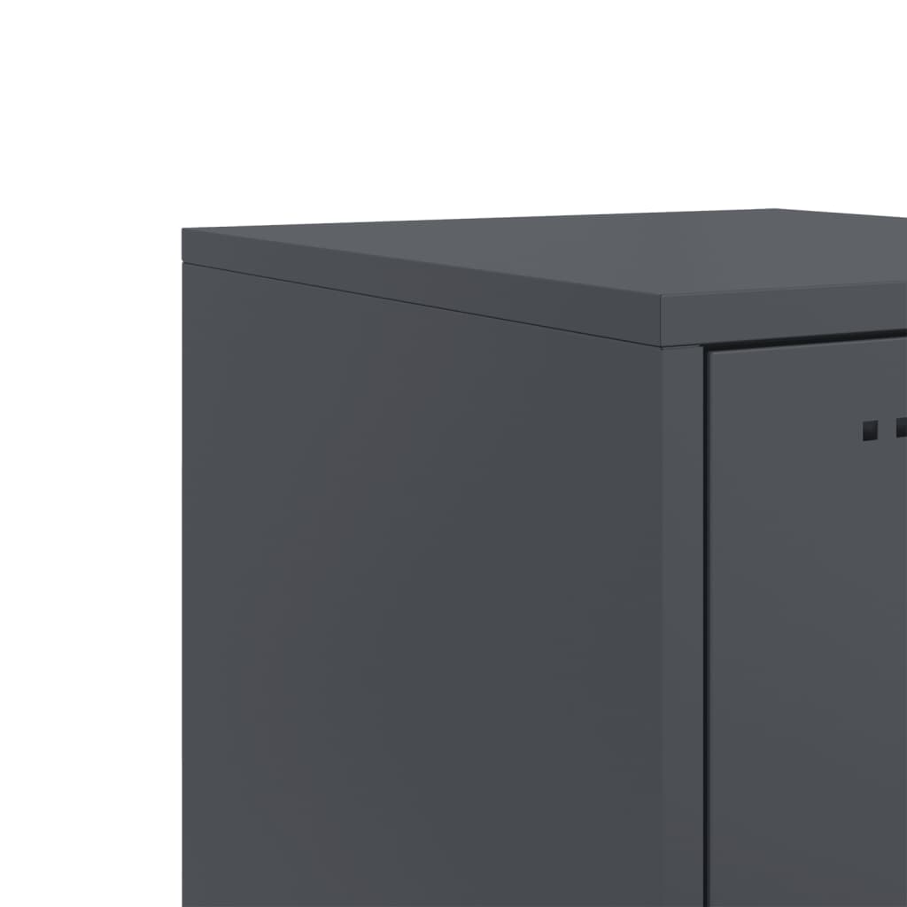 vidaXL Bedside Cabinets 2 pcs Anthracite 36x39x78 cm Steel