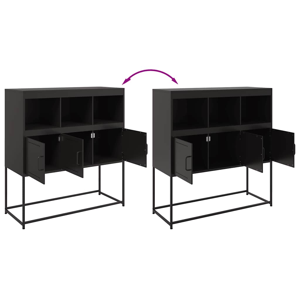 vidaXL Sideboard Black 100,5x39x107 cm Steel
