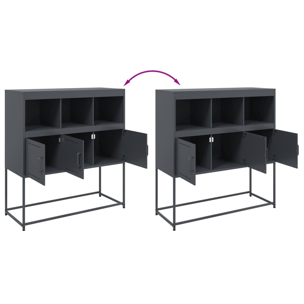 vidaXL Sideboard Anthracite 100,5x39x107 cm Steel