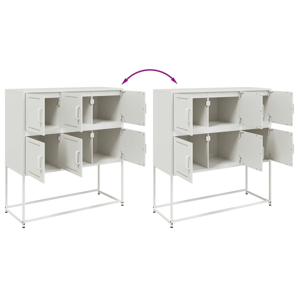 vidaXL Sideboard White 100,5x39x107 cm Steel