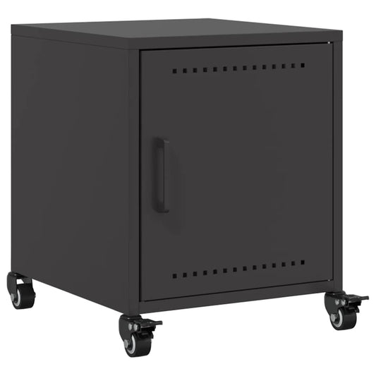 vidaXL Bedside Cabinet Black 36x39x43,5 cm Steel