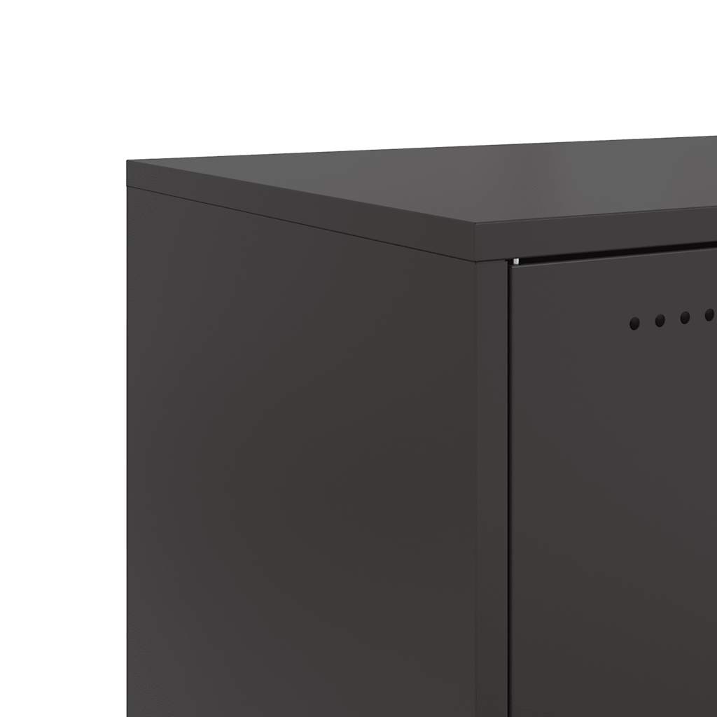 vidaXL Bedside Cabinet Black 36x39x43,5 cm Steel
