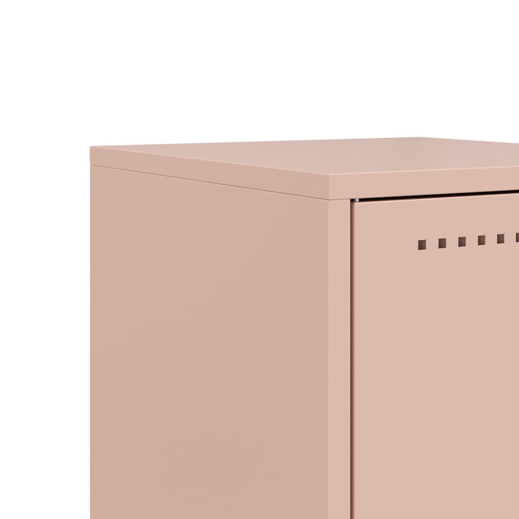 vidaXL Bedside Cabinet Pink 36x38,5x43,5 cm Steel