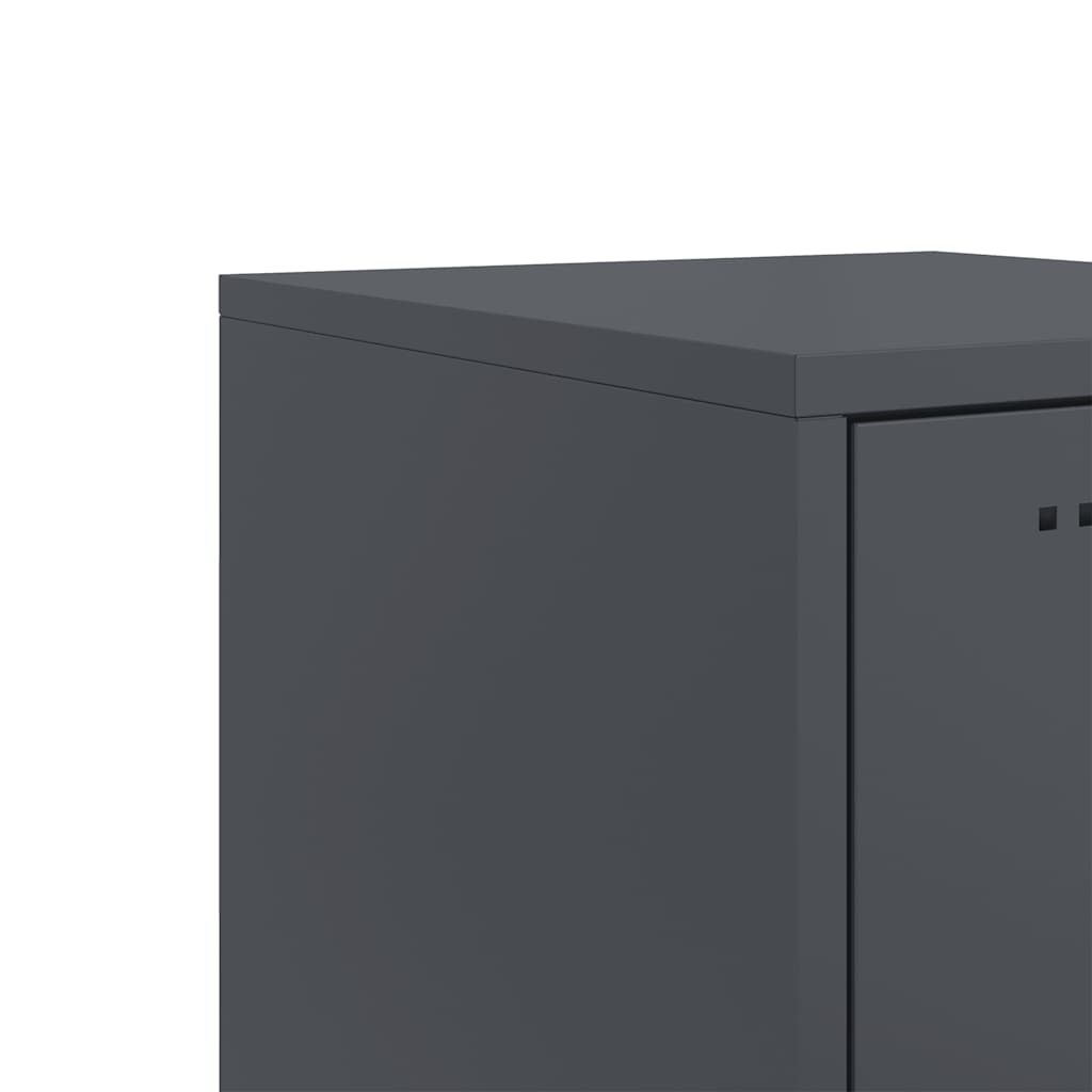 vidaXL Bedside Cabinets 2 pcs Anthracite 36x39x43,5 cm Steel