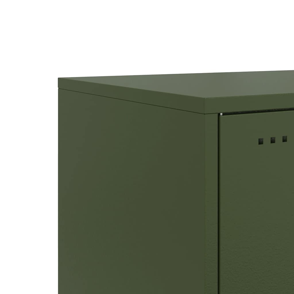 vidaXL Bedside Cabinets 2 pcs Olive Green 36x39x43,5 cm Steel