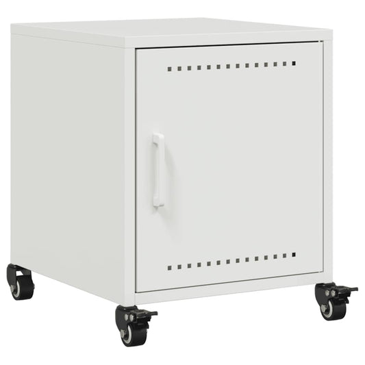 vidaXL Bedside Cabinet White 36x39x43,5 cm Steel
