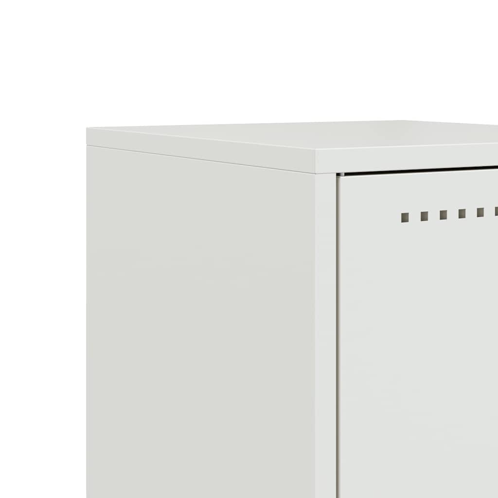 vidaXL Bedside Cabinets 2 pcs White 36x39x43,5 cm Steel