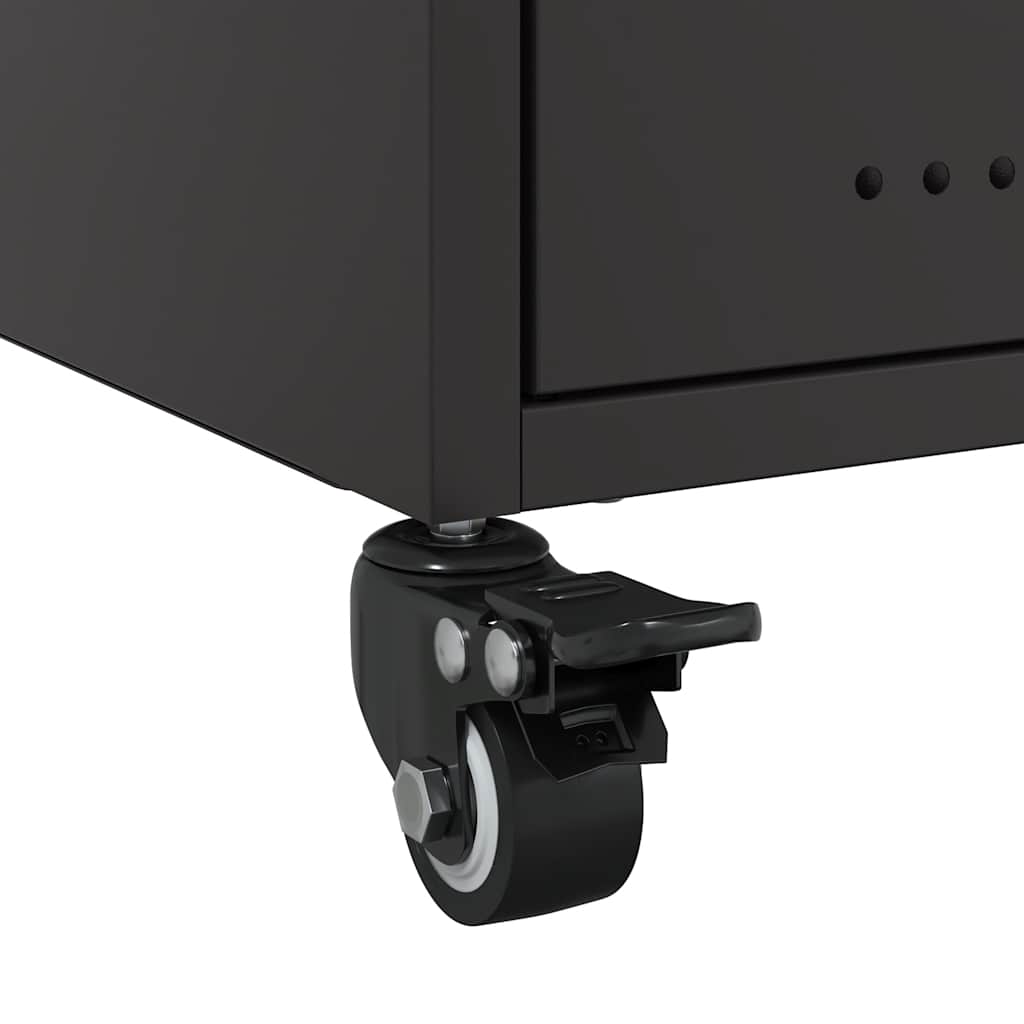vidaXL Bedside Cabinets 2 pcs Black 36x39x43,5 cm Steel