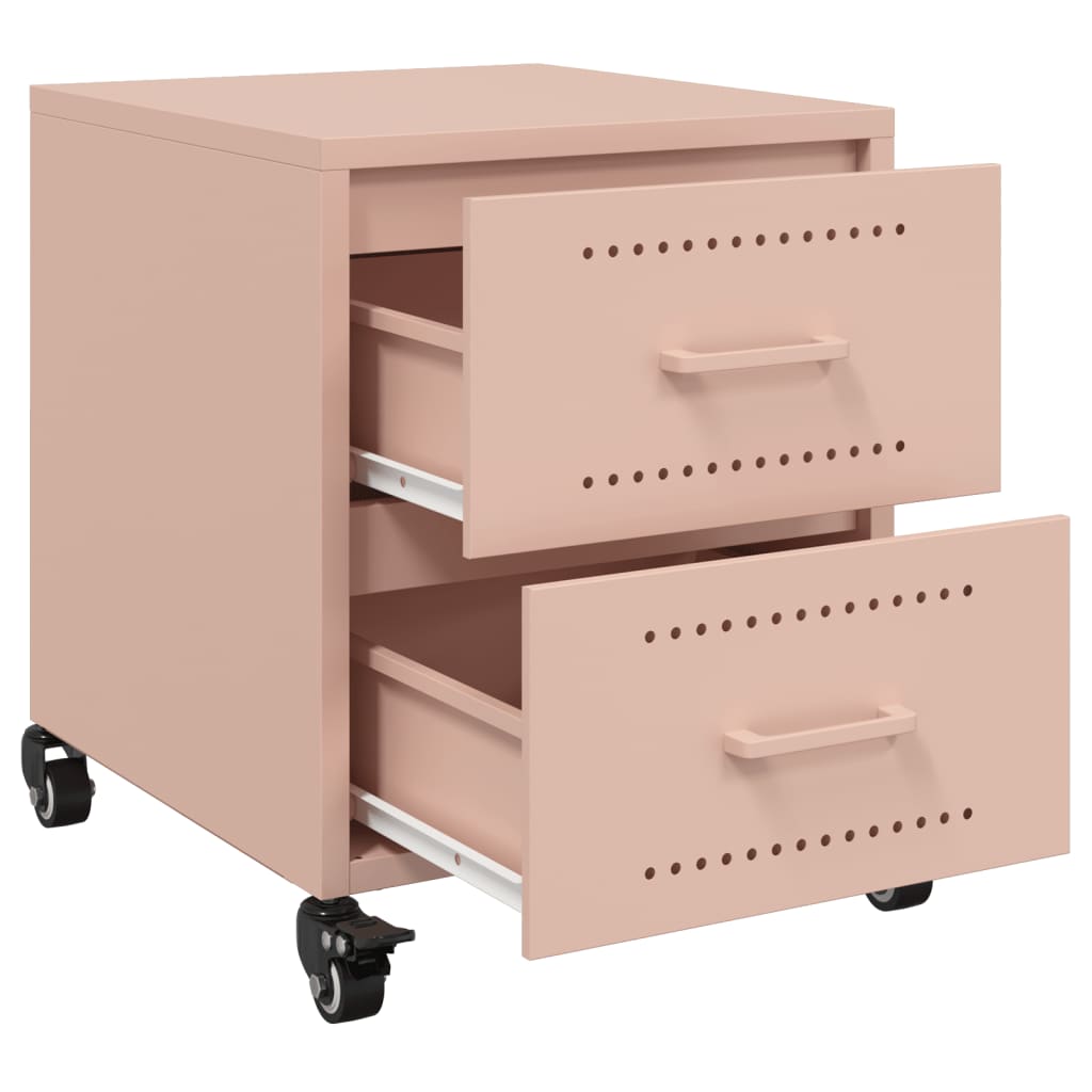vidaXL Bedside Cabinet Pink 36x39x43,5 cm Steel
