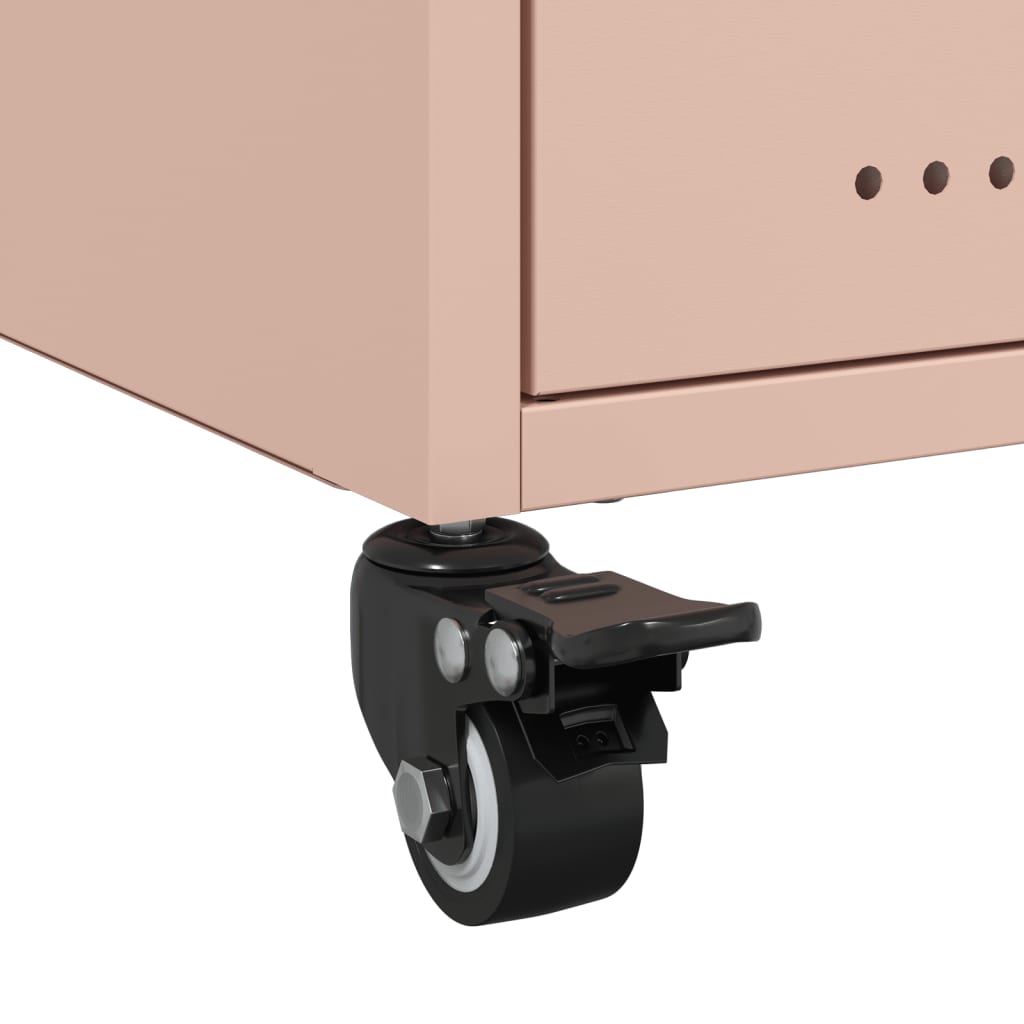 vidaXL Bedside Cabinets 2 pcs Pink 36x39x43,5 cm Steel
