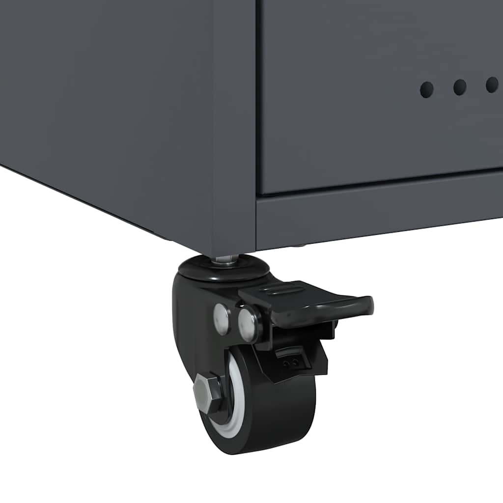 vidaXL Bedside Cabinets 2 pcs Anthracite 36x39x43,5 cm Steel