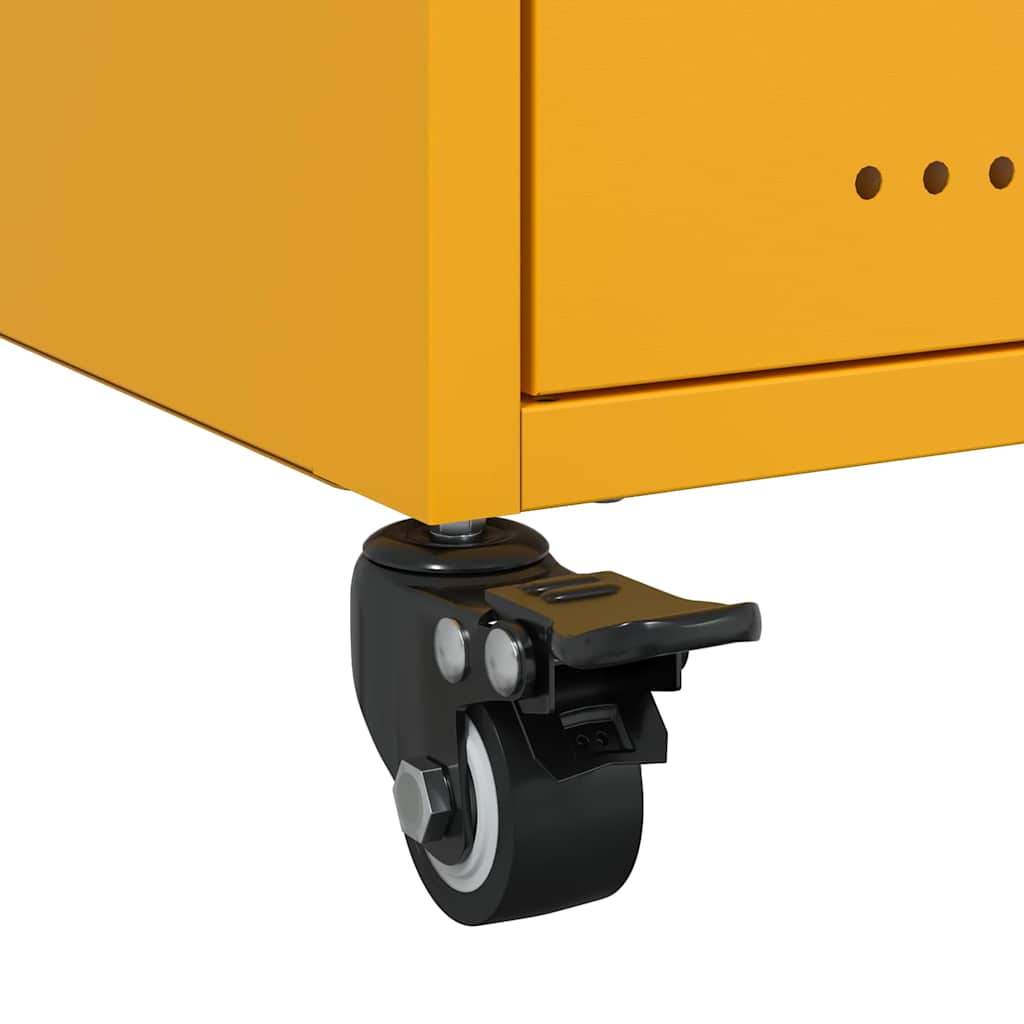 vidaXL Bedside Cabinets 2 pcs Mustard Yellow 36x39x43,5 cm Steel