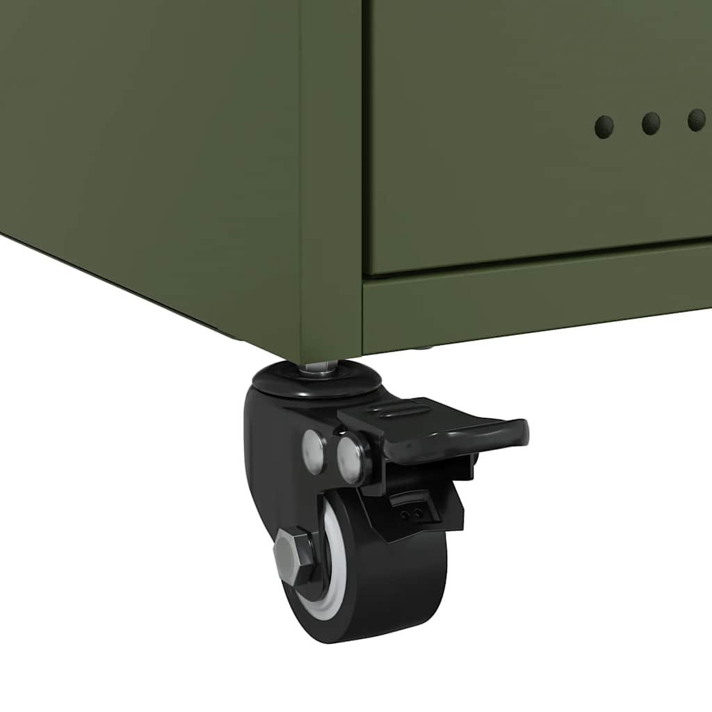 vidaXL Bedside Cabinets 2 pcs Olive Green 36x39x43,5 cm Steel