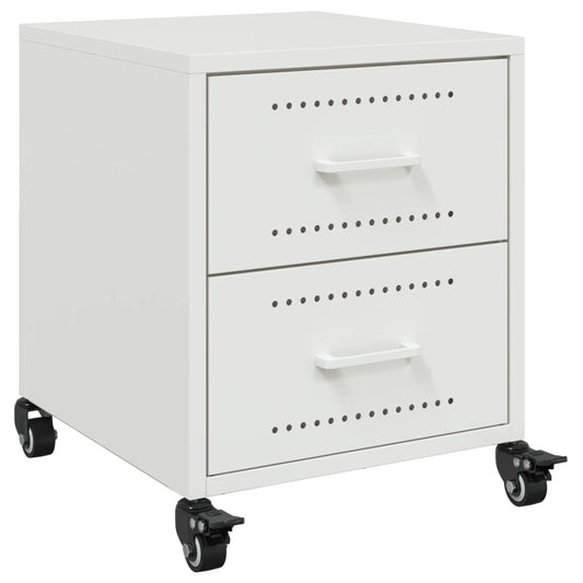 vidaXL Bedside Cabinet White 36x39x43,5 cm Steel