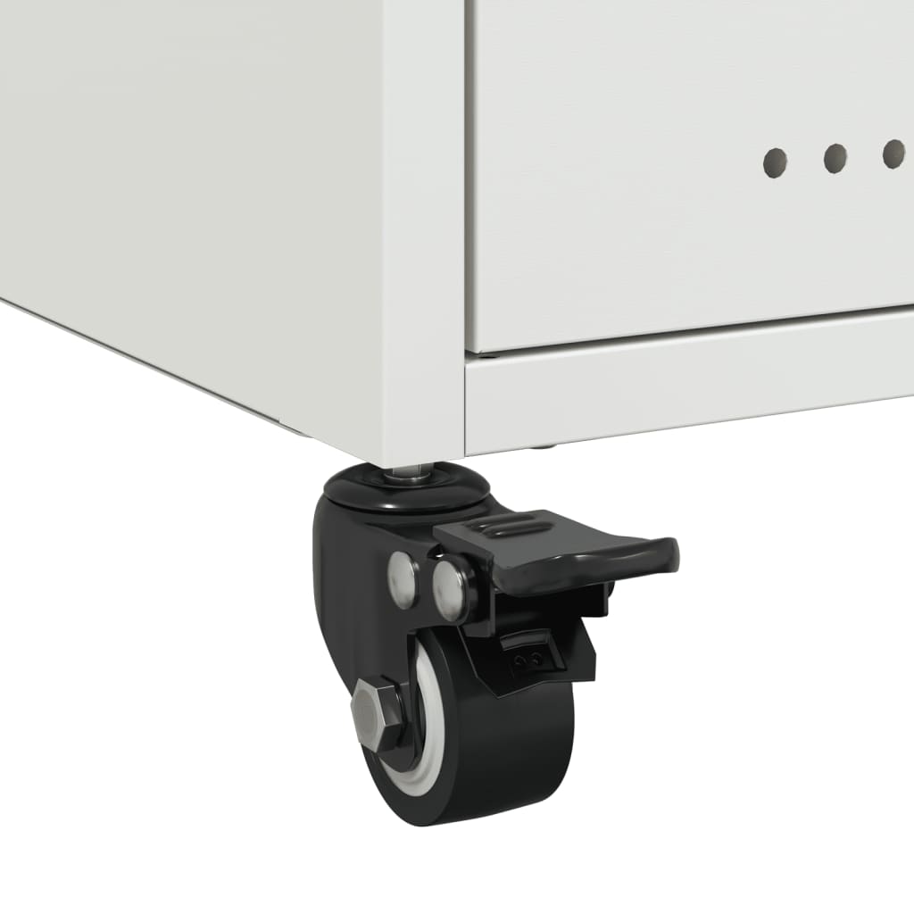vidaXL Bedside Cabinet White 36x39x43,5 cm Steel